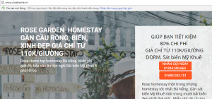Website của Rose Garden Homestay