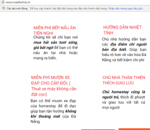 Website Rose Garden Homestay Đà Nẵng