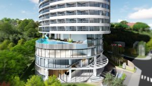 Condotel Dragon Fairy Nha Trang được thiết kế theo hình elip có hướng nhìn thẳng ra biển