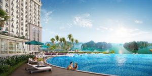 Điểm nhấn của Condotel FLC Hạ Long là hồ bơi cao cấp, gần Vịnh Hạ Long